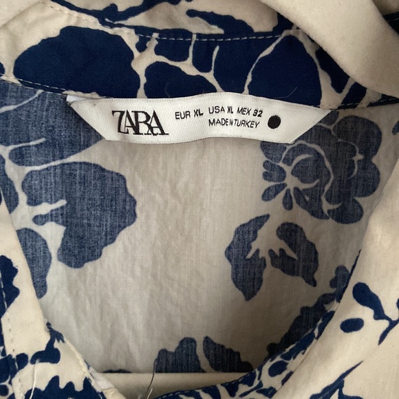 Zara The Lory Blue Floral Belted ShirtDress - Picture 8 of 10